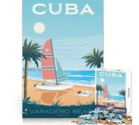 Adult Jigsaw1000 Pieces Havana Cuba Travel Poster Precise Joint Play Smart Mind Activity Free Time Game Christmas Wall Decor (50x75cm)