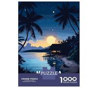 Adult Jigsaw1000 Pieces Honiara, Solomon Islands Tropical Night Jigsaw for Adults Brain Teaser Game Perfect Decoration Unique Gifts for Birthday And Christmas 70x50cm/1000pcs