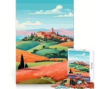 Adult Jigsaw1000 Pieces Italy Tuscany Travel Art Precise Joint Play Smart Mind Activity Free Time Game Christmas Wall Decor (38x52cm)