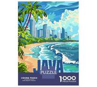 Adult Jigsaw1000 Pieces Java Island Indonesia Jigsaw for Adults Brain Teaser Game Perfect Decoration Unique Gifts for Birthday And Christmas 52x38cm/1000pcs