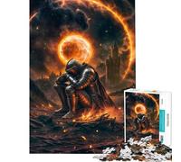 Adult Jigsaw1000 Pieces Knight in Apocalyptic Landscape Help The Brain Exercise Birthday Present Home Decoration Toys Suitable for People Aged 14 And Above (50x75cm)