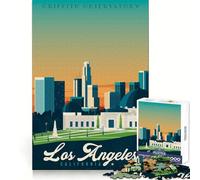 Adult Jigsaw1000 Pieces Los Angeles Travel Poster Sharp Edge Game Logic Skill Play Relax Fun Time Birthday Fun Play (38x26cm)
