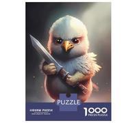 Adult Jigsaw1000 Pieces Mad Chick With Sword Adult Jigsaw Puzzle Hands-on Game Perfect Decoration Unique Gifts for Birthday And Christmas 38x26cm/1000pcs