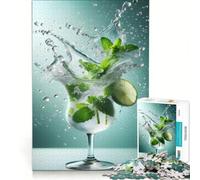 Adult Jigsaw1000 Pieces Mojito Magic Mints Dynamic Splash Hands-on Game Difficult And Challenge Deal As Gifts for The Whole Family 38x26cm
