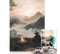 Adult Jigsaw1000 Pieces Monk by The Fire Practical Game Challenging To Complete Artists' Collection Fine Arts 38x52cm