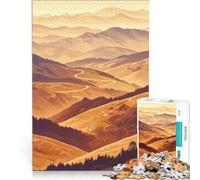 Adult Jigsaw1000 Pieces Mountain Road at Sunset Practical Game Challenging To Complete Artists' Collection Fine Arts 50x75cm