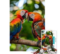 Adult Jigsaw1000 Pieces Parrot Pairs Banter Help The Brain Exercise A Work of Art Relaxing Games for And from 14 Years And over (38x52cm)