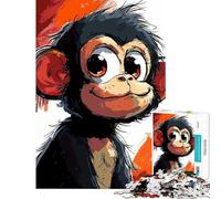 Adult Jigsaw1000 Pieces Pensive Monkey Help The Brain Exercise A Work of Art Relaxing Games for And from 14 Years And over (38x52cm)