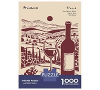 Adult Jigsaw1000 Pieces Provence Wine Country Illustration Jigsaw for Adults Brain Teaser Game Perfect Decoration Unique Gifts for Birthday And Christmas 52x38cm/1000pcs