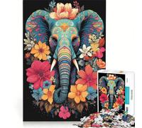 Adult Jigsaw1000 Pieces Psychedelic Elephant Hands-on Game Difficult And Challenge Deal As Gifts for The Whole Family 38x52cm
