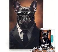 Adult Jigsaw1000 Pieces Pug Dog Gangstar Practical Game Challenging To Complete Artists' Collection Fine Arts 50x75cm