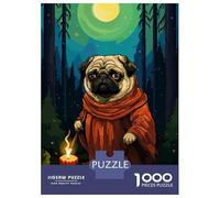 Adult Jigsaw1000 Pieces Pug Wizard Retro Pixel Art Adult Jigsaw Puzzle Hands-on Game Perfect Decoration Unique Gifts for Birthday And Christmas 38x26cm/1000pcs