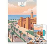 Adult Jigsaw1000 Pieces Rabat Morocco, Fun Games, For Family Fun, with Fully Interlocking Randomly Shaped Pieces 38x26cm
