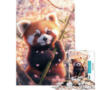 Adult Jigsaw1000 Pieces Red Panda in Cherry Blossoms Help The Brain Exercise A Work of Art Relaxing Games for And from 14 Years And over (38x26cm)