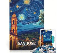 Adult Jigsaw1000 Pieces San Jose Costa Rica Starry Night Practical Game Challenging To Complete Artists' Collection Fine Arts 50x75cm