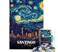 Adult Jigsaw1000 Pieces Santiago Chile Starry Night Art Jigsaw for Adults Relax Games Improve Memory Unique Gifts for Birthday And Christmas (size 38x26cm)