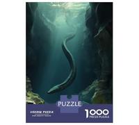 Adult Jigsaw1000 Pieces Sea Serpent Eel in Cave Jigsaw for Adults Brain Teaser Game Perfect Decoration Unique Gifts for Birthday And Christmas 52x38cm/1000pcs