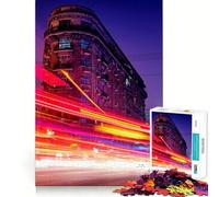 Adult Jigsaw1000 Pieces Shanghai City Flash Lamp Precise Fit Game Smart Brain Toy Free Time Play Birthday Mind Gift (50x75cm)