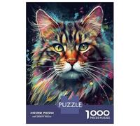 Adult Jigsaw1000 Pieces Siberian Cat Painting Jigsaw for Adults Brain Teaser Game Perfect Decoration Unique Gifts for Birthday And Christmas 70x50cm/1000pcs
