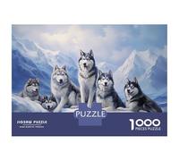 Adult Jigsaw1000 Pieces Siberian Husky Pack 5 Jigsaw for Adults Brain Teaser Game Perfect Decoration Unique Gifts for Birthday And Christmas 52x38cm/1000pcs