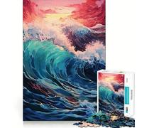Adult Jigsaw1000 Pieces Sunset Ocean Waves Precise Fit Game Smart Brain Toy Free Time Play Birthday Mind Gift (38x52cm)