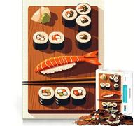 Adult Jigsaw1000 Pieces Sushi Platter Illustration Precise Fit Game Smart Brain Toy Free Time Play Birthday Mind Gift (38x52cm)