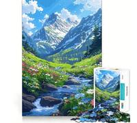Adult Jigsaw1000 Pieces Switzerland Alps Pixel Art Precise Fit Game Smart Brain Toy Free Time Play Birthday Mind Gift (38x52cm)
