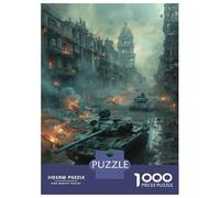Adult Jigsaw1000 Pieces Tanks Urban Warfare Jigsaws for Adults Fun Games Hand Speed Race Unique Gifts for Birthday And Christmas 70x50cm/1000pcs