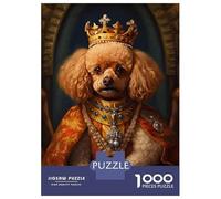 Adult Jigsaw1000 Pieces Toy Poodle The King Jigsaw for Adults Brain Teaser Game Perfect Decoration Unique Gifts for Birthday And Christmas 70x50cm/1000pcs