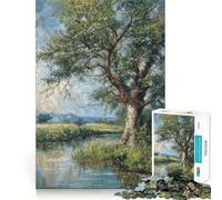 Adult Jigsaw1000 Pieces Tree by The River Precise Fit Game Smart Brain Toy Free Time Play Birthday Mind Gift (50x75cm)