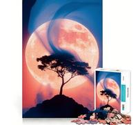 Adult Jigsaw1000 Pieces Tree Silhouette Against A Full Moon Precise Fit Game Smart Brain Toy Free Time Play Birthday Mind Gift (50x75cm)