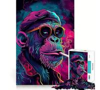 Adult Jigsaw1000 Pieces Trippy Monkey Precise Fit Game Smart Brain Toy Free Time Play Birthday Mind Gift (50x75cm)
