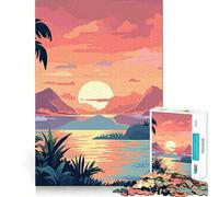 Adult Jigsaw1000 Pieces Tropical Lofi Escape Precise Fit Game Smart Brain Toy Free Time Play Birthday Mind Gift(38x26cm)