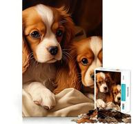 Adult Jigsaw1000 Pieces Two Cavalier King Charles Spaniels Precise Fit Game Smart Brain Toy Free Time Play Birthday Mind Gift(38x26cm)