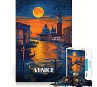 Adult Jigsaw1000 Pieces Venice Italy Night Scene Precise Fit Game Smart Brain Toy Free Time Play Birthday Mind Gift(38x26cm)