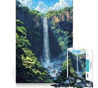 Adult Jigsaw1000 Pieces Waterfall Nature Pixel Art Precise Fit Game Smart Brain Toy Free Time Play Birthday Mind Gift (38x52cm)