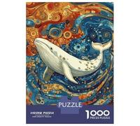 Adult Jigsaw1000 Pieces White Whale Gustav Style Jigsaws for Adults Fun Games Hand Speed Race Unique Gifts for Birthday And Christmas 52x38cm/1000pcs
