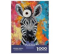 Adult Jigsaw1000 Pieces Zebra's Whimsical Crown Adult Jigsaw Puzzle Hands-on Game Perfect Decoration Unique Gifts for Birthday And Christmas 52x38cm/1000pcs
