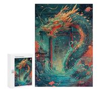Adult Jigsaw300 PCS Dragon Gate Festival Celebration Adult Jigsaw Puzzles Staycation Kill Time Fun Activities at Home Gifts for Friends And Family 300 PCS