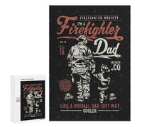 Adult Jigsaw300 PCS Firefighter Flame Dad Son Adult Jigsaw Puzzle Family Games Precision Cutting Unique Gifts for Birthday And Christmas 300 PCS