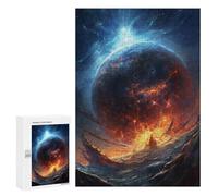 Adult Jigsaw300 PCS Galactic Planet Exploding Jigsaw Puzzles for Teenagers For Family Fun Difficult And Challenge Great Gift for Gaming 300 PCS