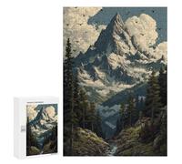 Adult Jigsaw300 PCS Snow-Capped Mountain Peaks Jigsaw Puzzles for Teenagers For Family Fun Difficult And Challenge Great Gift for Gaming 300 PCS