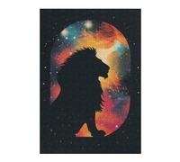 Adult Jigsaw38x26cm/1000pcs Lion Silhouette Galaxy Puzzles for Adults DIY Toys Precision Cutting Unique Gifts for Birthday And Christmas 38x26cm/1000pcs
