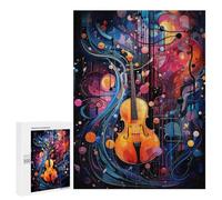 Adult Jigsaw500 PCS Colorful Violin Artwork Jigsaw Puzzles for Teenagers For Family Fun Difficult And Challenge Great Gift for Gaming 500 PCS