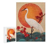 Adult Jigsaw500 PCS Elegant Crane Sunset Art Print Adult Jigsaw Puzzles Staycation Kill Time Fun Activities at Home Gifts for Friends And Family 500 PCS