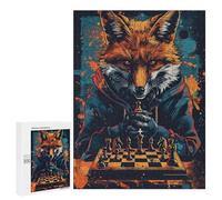 Adult Jigsaw500 PCS Fox Master Chess Strategy Jigsaw for Teenagers Hand Speed Race Wishlist with Santa Claus Challenging Game Toys 500 PCS