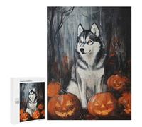 Adult Jigsaw500 PCS Halloween Wolf Painting Artwork Adult Jigsaw Puzzles Staycation Kill Time Fun Activities at Home Gifts for Friends And Family 500 PCS