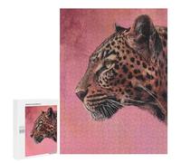 Adult Jigsaw500 PCS Leopard Wildlife Art Print-2 Jigsaw Puzzles for Teenagers For Family Fun Difficult And Challenge Great Gift for Gaming 500 PCS