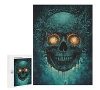 Adult Jigsaw500 PCS Spooky Skull Art Print -1 Adult Jigsaw Puzzles Staycation Kill Time Fun Activities at Home Gifts for Friends And Family 500 PCS