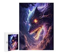 Adult Jigsaw500 PCS Thunder Dragon Artwork Jigsaw Puzzles for Teenagers For Family Fun Difficult And Challenge Great Gift for Gaming 500 PCS
